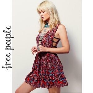 BOGO! Free People One Java Cascade Mini Red Dress